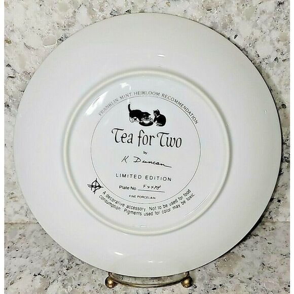 Franklin Mint Heirloom Tea For Two Fine Porcelain 8" Plate by‎ K. Duncan #F4478 - Picture 2 of 4